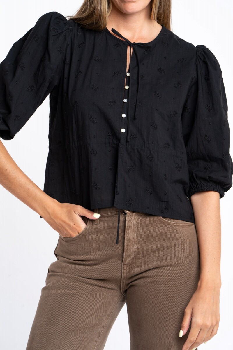 Blusa Broderie Negro
