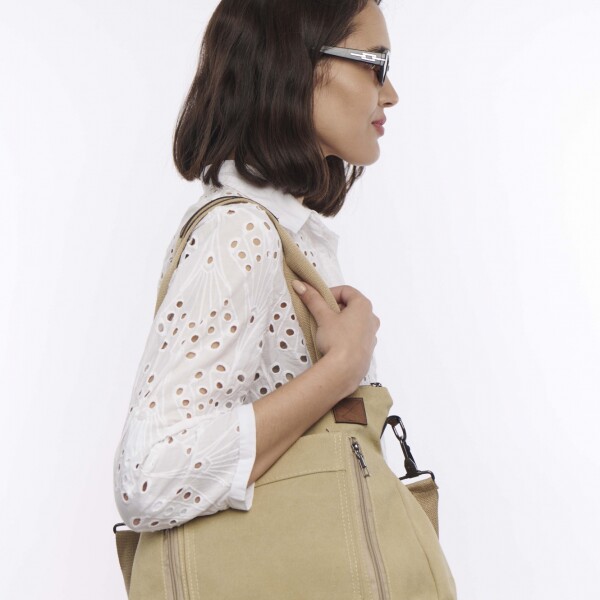 Cartera Safari Lona Beige