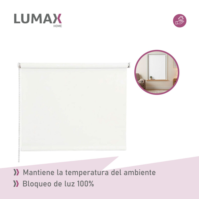 Cortina Roller Blackout Lumax 60 X 160 Cm Colores Blanco