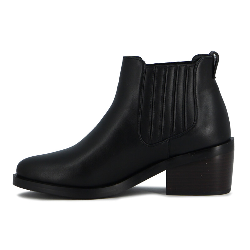 Botas Mujer Darkness Con Elástico Taco Bajo Negro