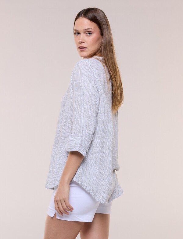 Blusa Con Textura Manga 3/4 OLIVA