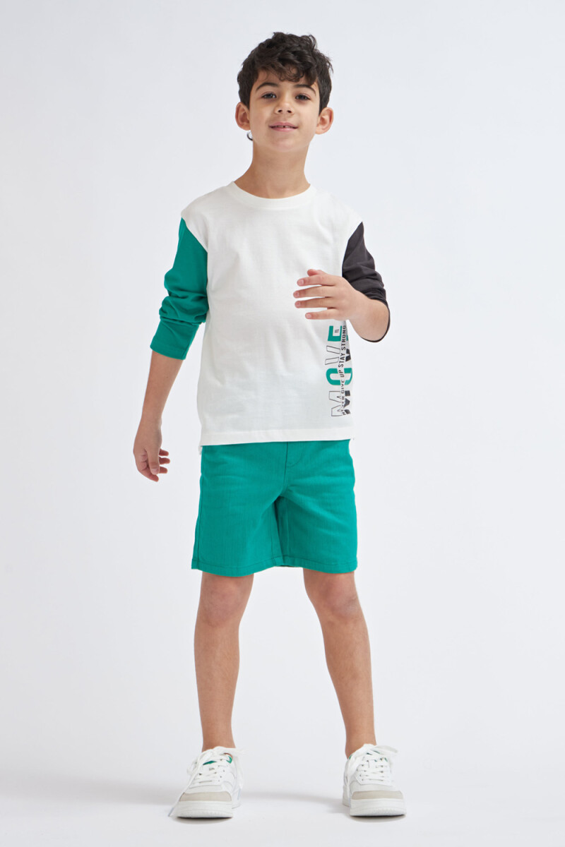 Bermuda casual con lavado - Verde 
