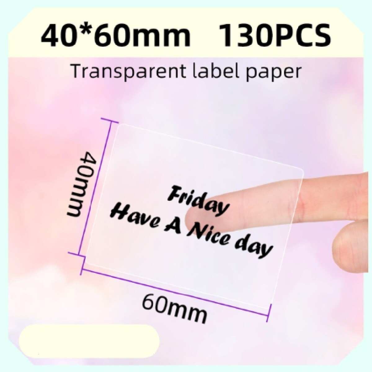 Etiqueta 40mm*60mm transparente impresora M110 130 uds. 