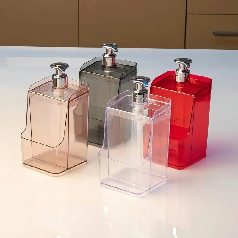 Dispensador de jabón líquido 500 ml NEGRO TRASLÚCIDO