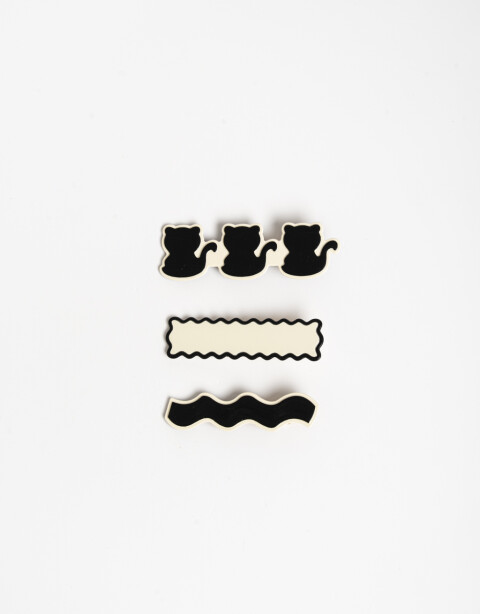 Horquillas con Accesorios Animales Set De 3 Horquillas Bicolor Funny. - Combinacion Bicolor