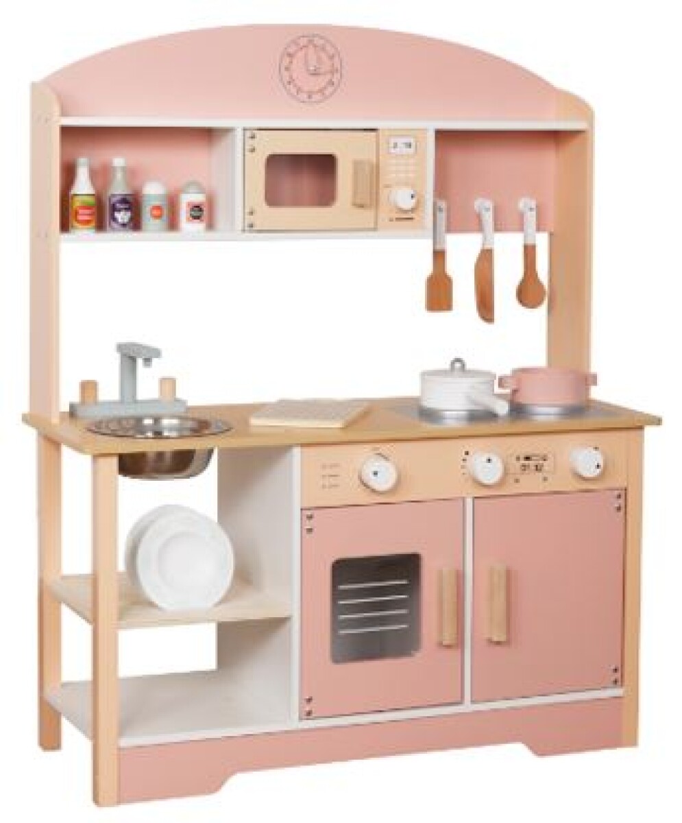 COCINA MADERA INFANTIL COLOR ROSADA 