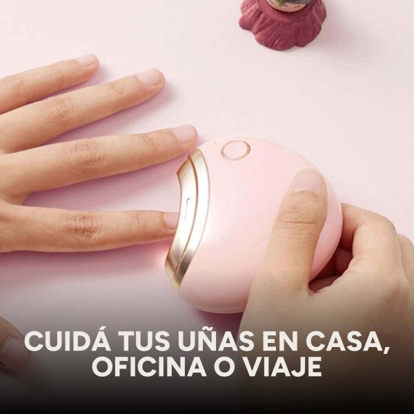 Corta Uñas Eléctrico Portátil USB C/ Función Lima Recargable Color Rosa
