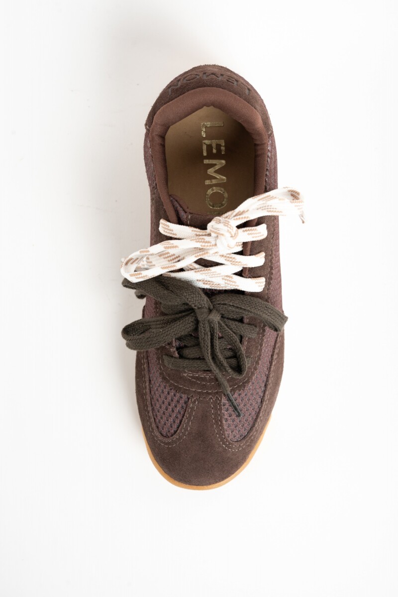 Zapatilla Combinada Chocolate