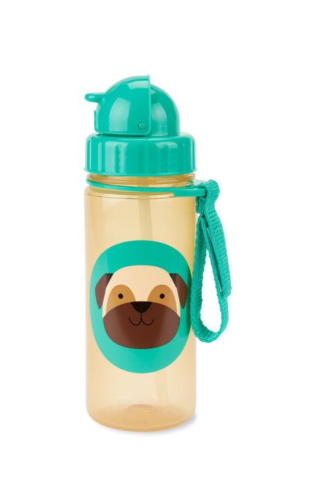 Botella con sorbito, diseño perro Botella con sorbito, diseño perro