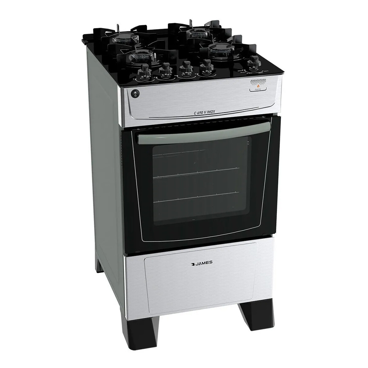 Cocina A Gas James C960v - COCINA JAMES A GAS C690V INOX 7693 