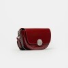 Bandolera The Circle En Cuero Charol Arrugado Berry