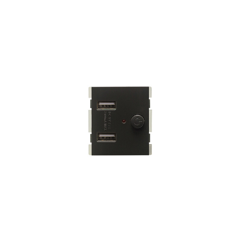 TOMA CARGADOR USB ATENEA Toma Cargador 2 USB 2.1 5V Atenea Grafito