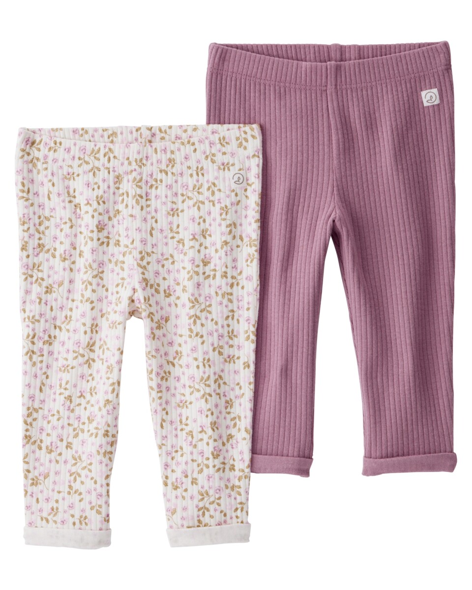 Pack dos pantalones de algodón orgánico acanalado 