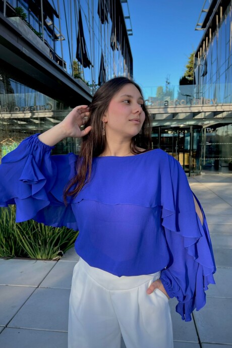 Blusa manga larga Adira Azul