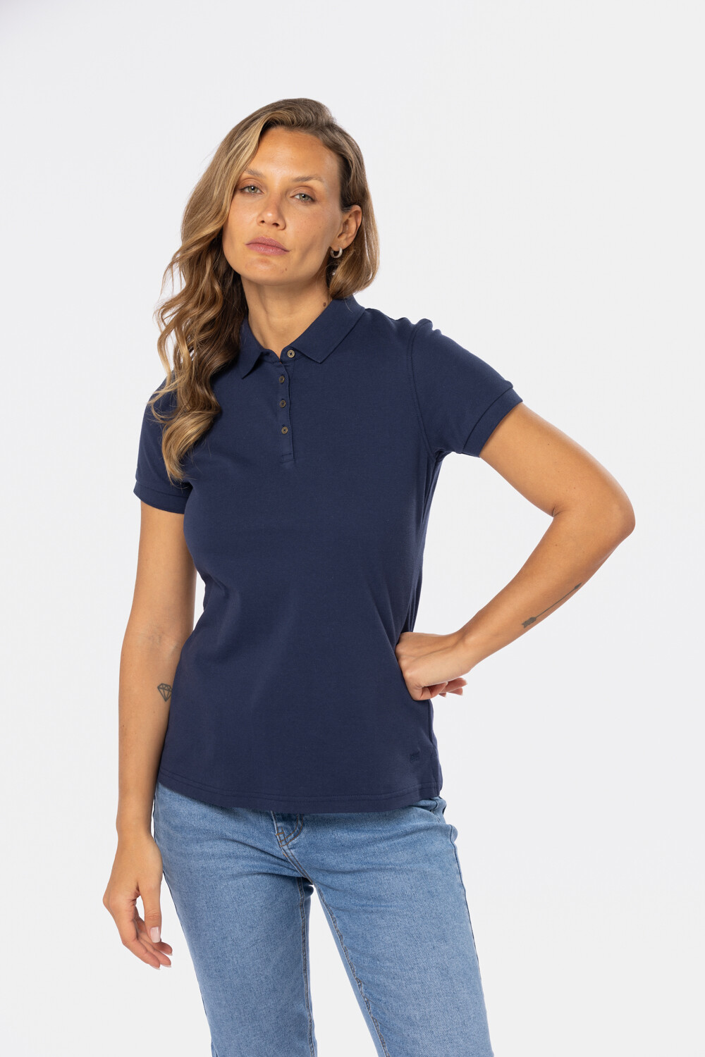 POLO PIQUE LISA Azul