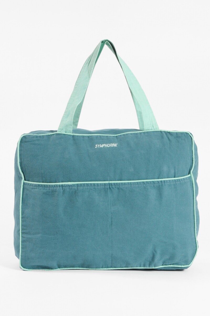 Bolso con vivos en contrastes verde
