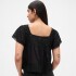 SS LACE INSERT BTN FRONT TOP TRUE BLACK