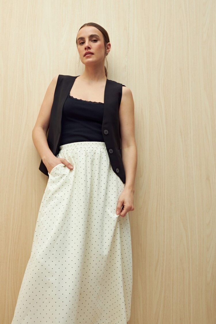 FALDA BARSILIA Negro/Blanco