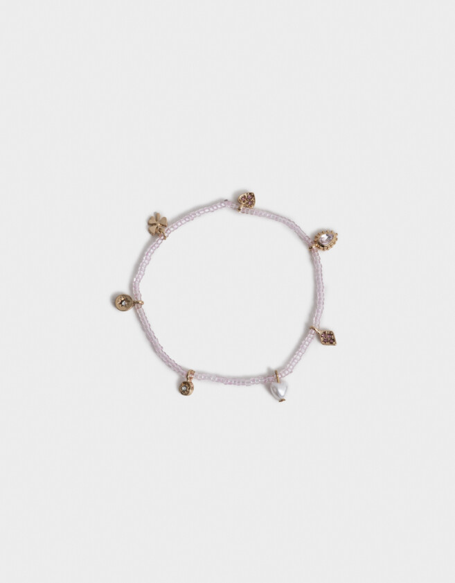 Pulseras Elásticas Con mostacillas Pulsera Elástica Beads Multidijes - Dorado