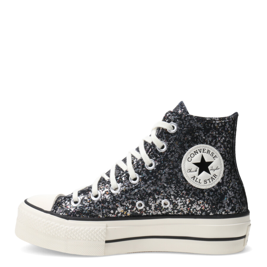 Championes de Mujer Converse Chuck Taylor All Star Lift Platform Glitter Negro - Blanco