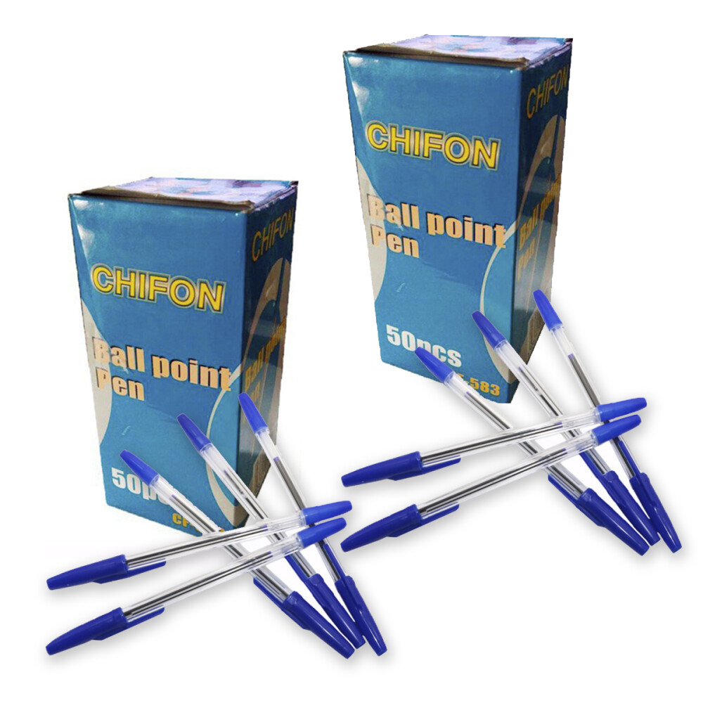 Pack x50 De Lapiceras Con Punta Metalica Azul