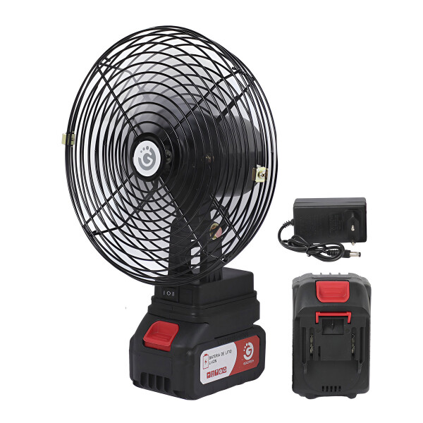 Ventilador Goldtech Portátil Recargable Inalámbrico X2 Bat Color Negro