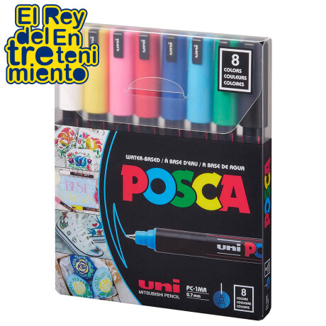 Marcadores Uni Posca 0.7mm x8 Colores Original Marcadores Uni Posca 0.7mm x8 Colores Original