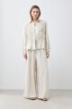 Camisa con frunces beige melange