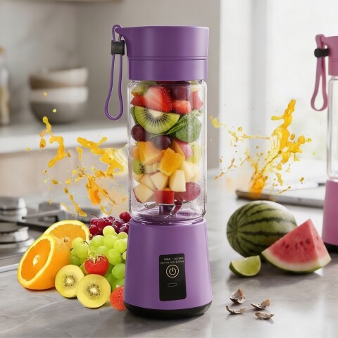 Licuadora Portatil Mini Recargable Usb Batidora Jugos Frutas IMBACK Violeta Licuadora Portatil Mini Recargable Usb Batidora Jugos Frutas IMBACK Violeta