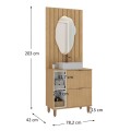 MUEBLE BAÑO 80 CM MADRI CON PANEL RIPADO - SIN BACHA S/ESPEJO MUEBLE BAÑO 80 CM MADRI CON PANEL RIPADO - SIN BACHA S/ESPEJO
