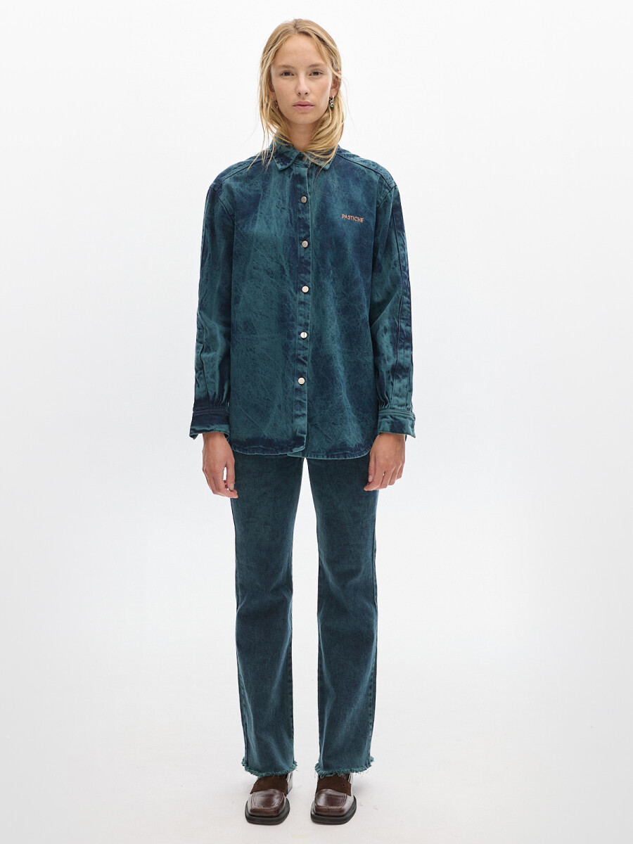 Camisa Noble Denim Washed - Green 