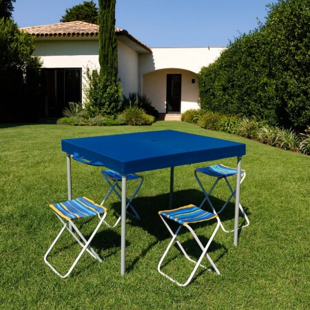 MESA PLEGABLE + 4 SILLAS MOR MESA PLEGABLE + 4 SILLAS MOR