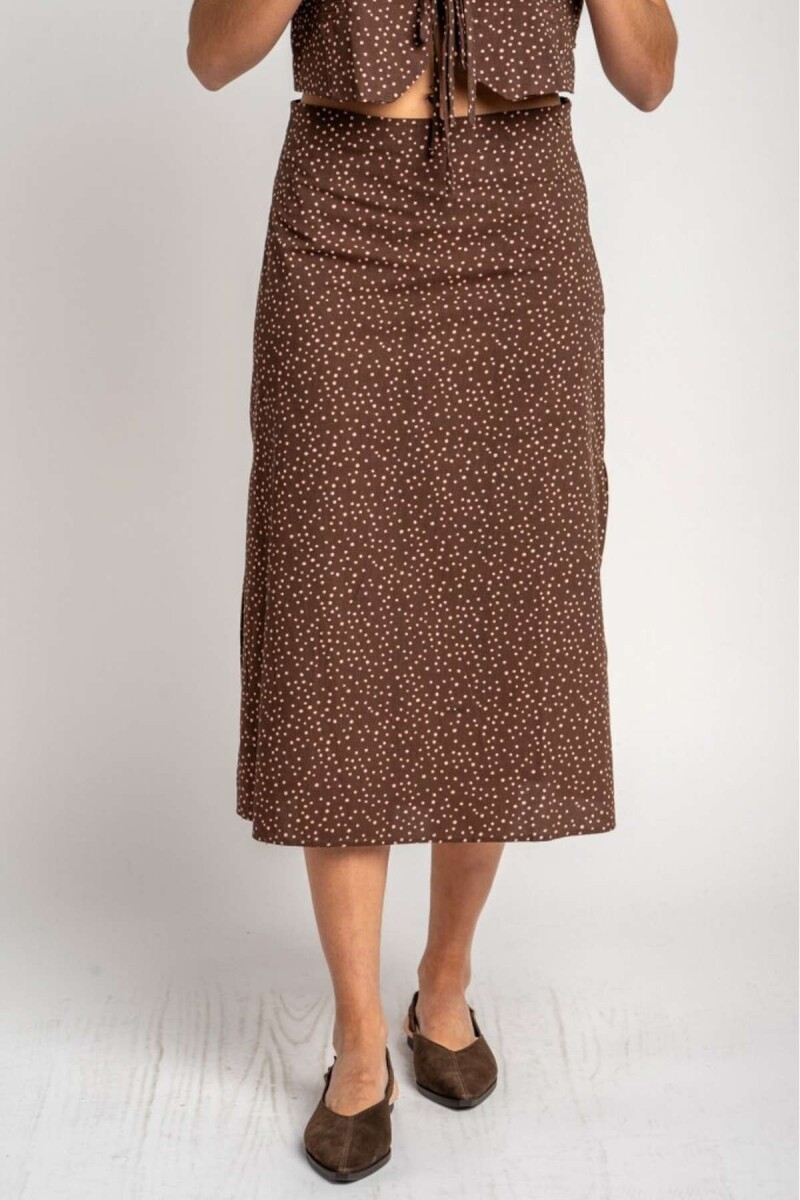 Falda Lunares - Marron 