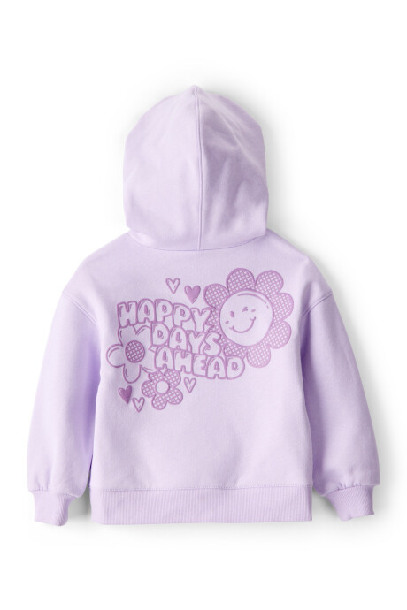 Set dos piezas de algodón, pantalón y canguro, púrpura Sin color