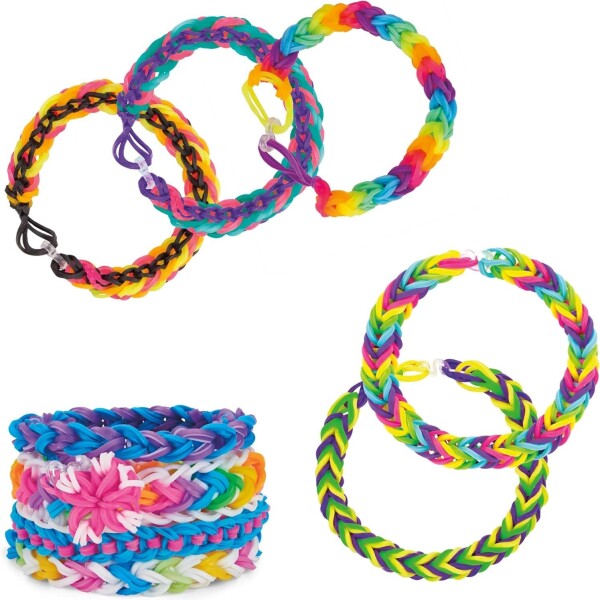 Set Manualidades Pulseras Gomitas Caja X 14500 + Accesorios® Set Manualidades Pulseras Gomitas Caja X 14500 + Accesorios®