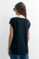 Blusa lurex escote V azul