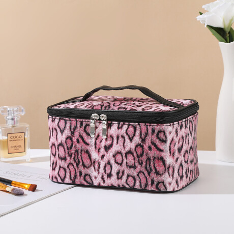 Pack Neceser Diseño Animal Print Incluye Tres Tamaños Rosa