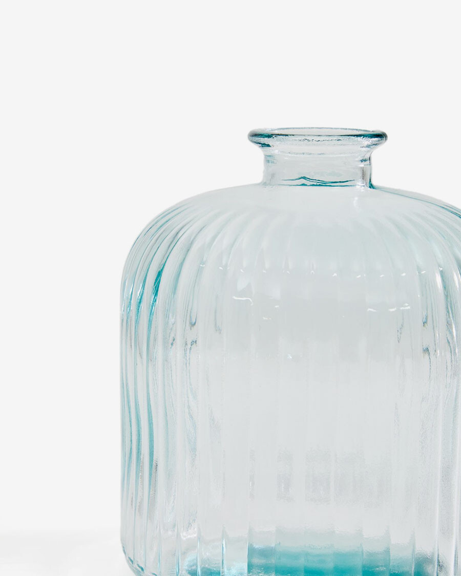 Botella Marba pequeña de vidrio reciclado transparente