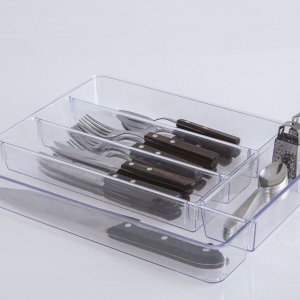 ORGANIZADOR DIAMOND CON DIVISORIAS 36X28X5 CMS CRISTAL TRANSPARENTE