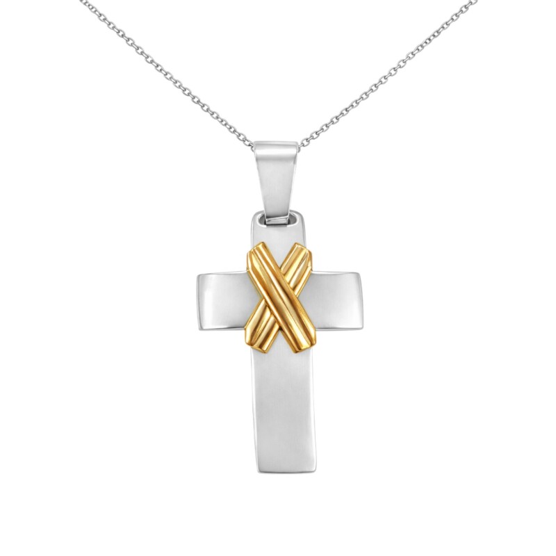 Dije Cruz -Plata y Oro - Sin piedra - CP5650 sinpiedra