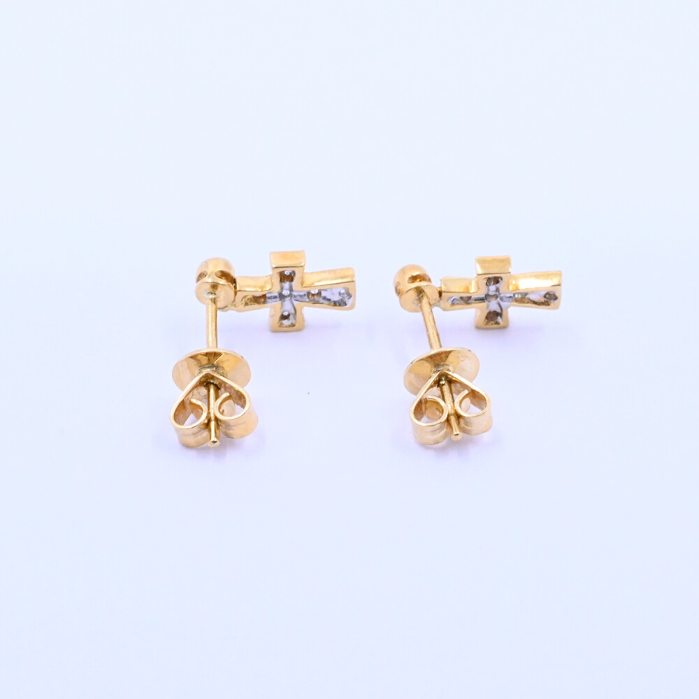 Caravanas oro 18k y brillantes Caravanas oro 18k y brillantes