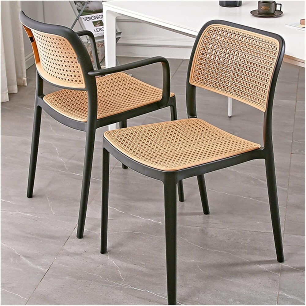 Silla de exterior con posabrazos Frank Negro