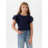 SS RUFFLE EMBRO BETTER GRPH TEE NAVY UNIFORM
