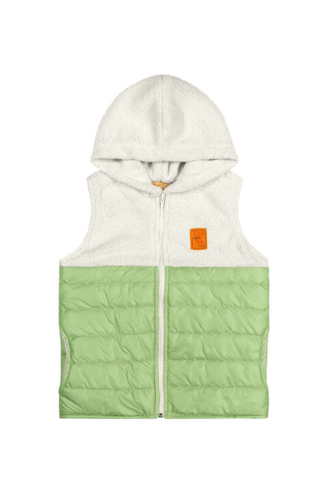 Chaleco Puffer - Teens Blanco y Verde