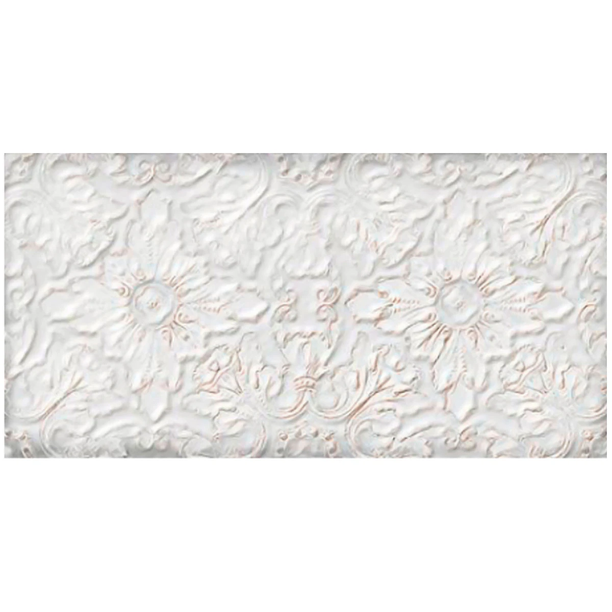 Ceramica Tipo Brick Blanco Decorado 12X24Cm Pared 