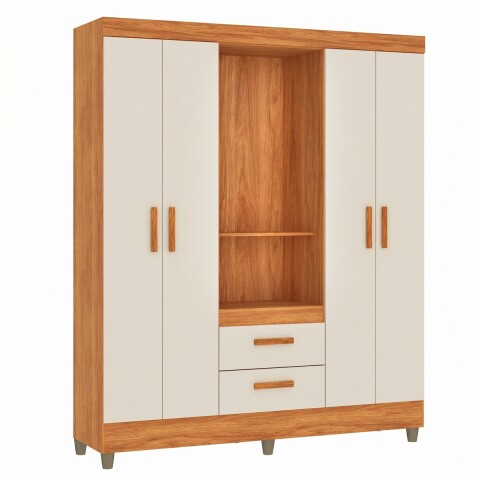Ropero 4 Puertas Sin Espejo Cinamomo Off White 150 x 181 x 40 cm Ropero 4 Puertas Sin Espejo Cinamomo Off White 150 x 181 x 40 cm