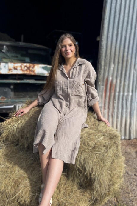 Vestido Caoba Beige