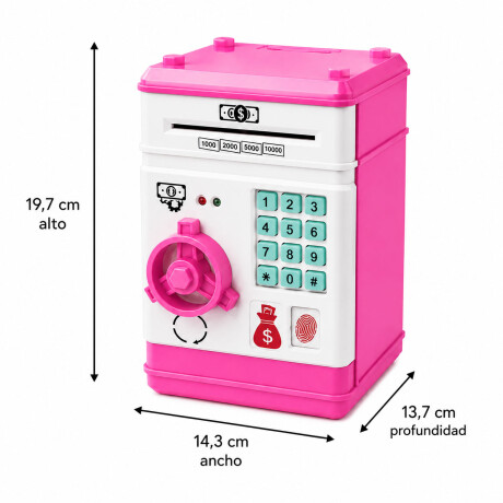 Alcancía Infantil Caja Fuerte Electronica Huella Clave Rosa