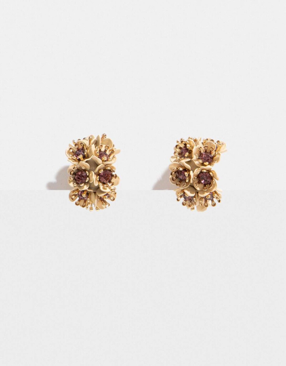 Aros De Flores - Dorado 