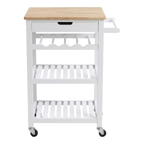 CARRITO P/SERVIR BLANCO C/RUEDITAS NEGRO 4NIV Unica